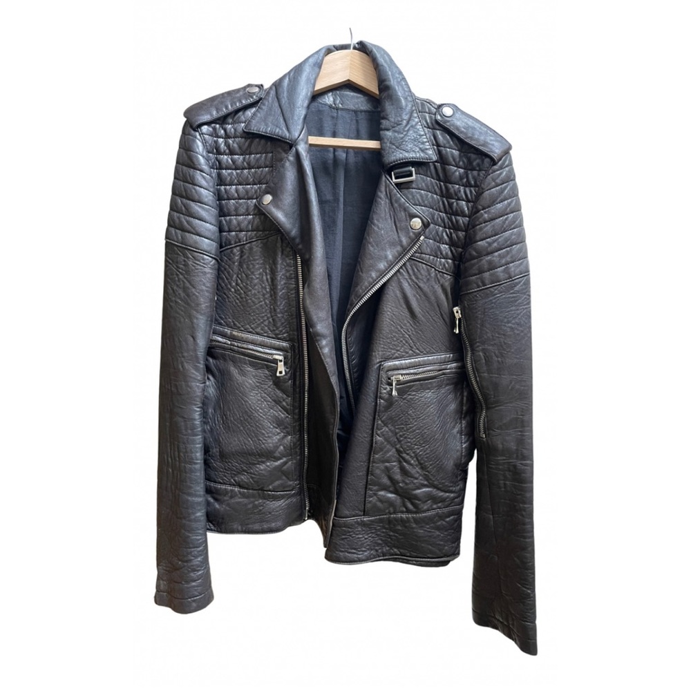 Men's Black Leather Biker Jacket